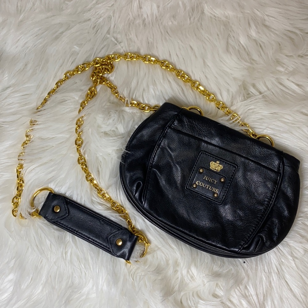 ♥ Preloved ♥Juicy Couture Vintage Black Leather Crossbag